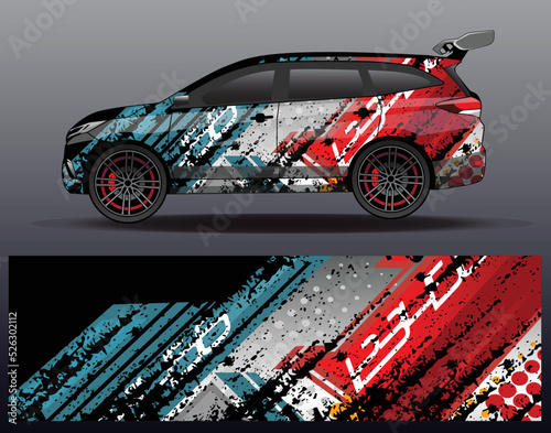 Car wrap decal design vector  for advertising or custom livery