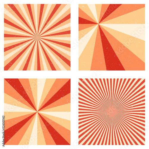 Artistic vintage backgrounds. Abstract sunburst covers with radial rays. Astonishing vector illustration.