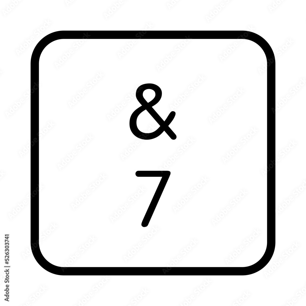 Keyboard 7 and & key Keyboard 7 and & key