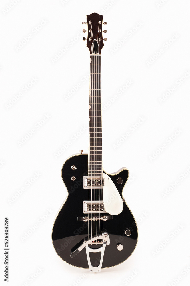 beautiful electric guitar on a white background, custom