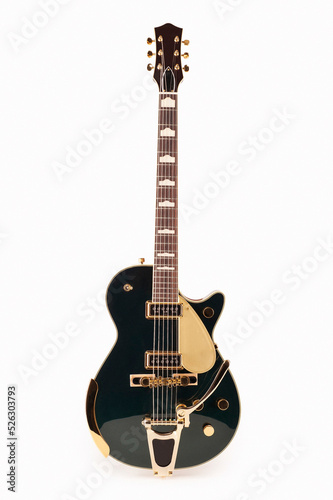 beautiful electric guitar on a white background, custom