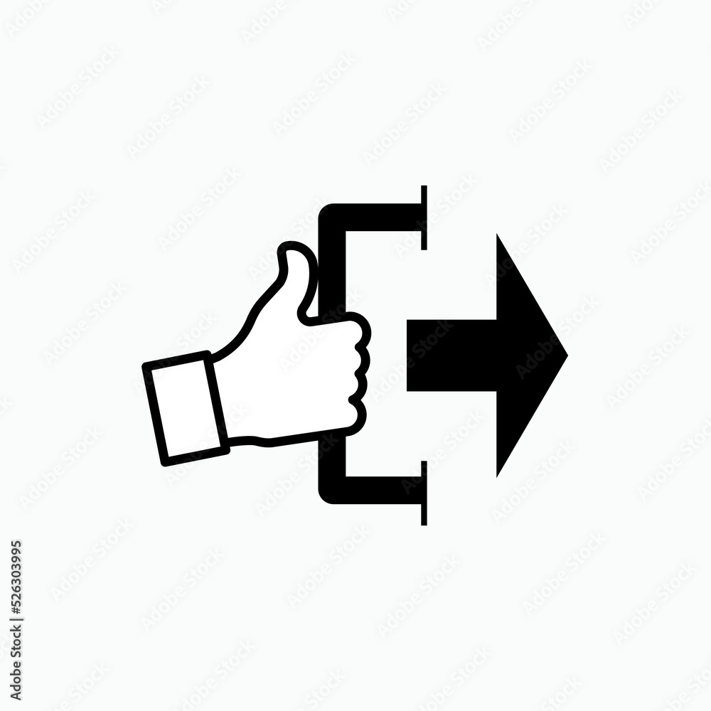 Push Door Icon. Opening Symbol - Vector.