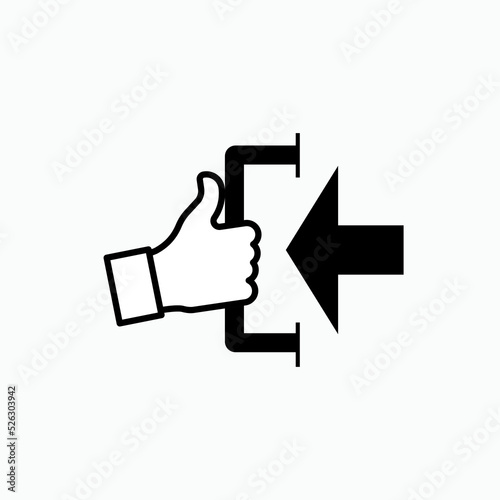 Pull Door Icon. Opening Symbol – Vector.     