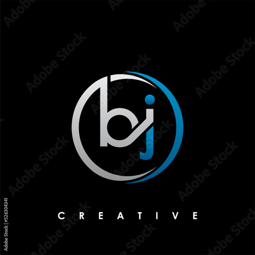 BJ Letter Initial Logo Design Template Vector Illustration