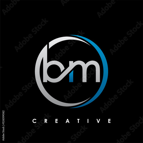 BM Letter Initial Logo Design Template Vector Illustration