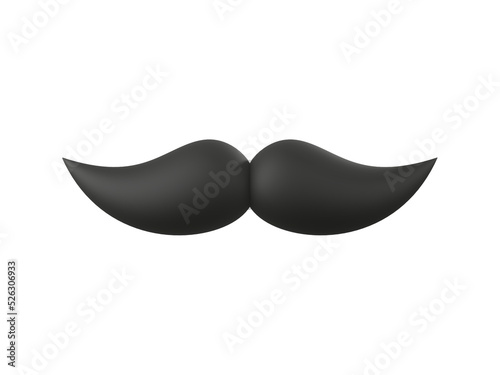 3d rendering mustache and glasses.