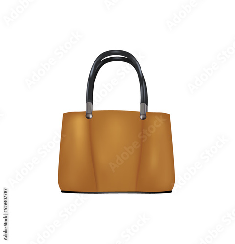 Brown woman bag, vector illustration