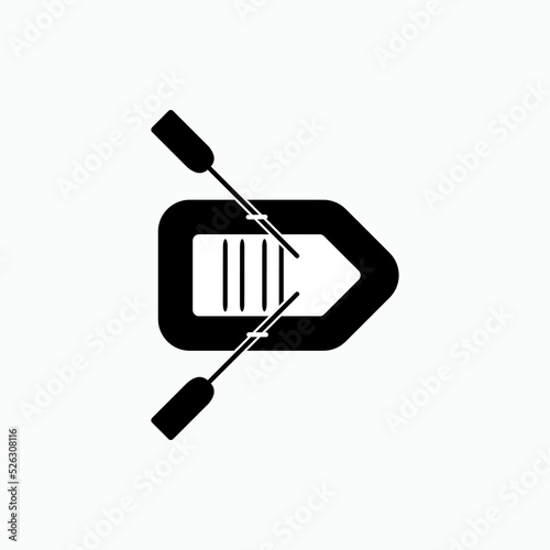 Rubber Boat Icon. Water Transportation Symbol - Vector.    