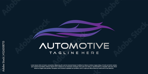 Automotive logo desaign with modern unique style premium vector