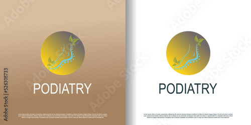 podiatry logo icon with creative concept design premium vector