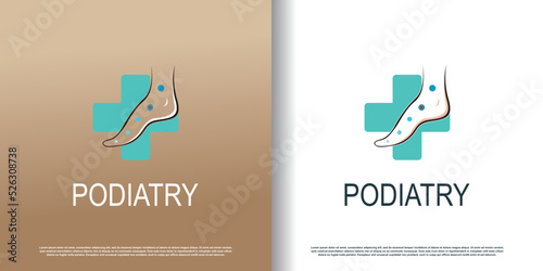 podiatry logo icon with creative concept design premium vector