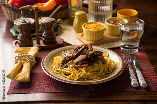 Lomo saltado Huancaina spaghetti Peruvian restaurant gourmet comfort food