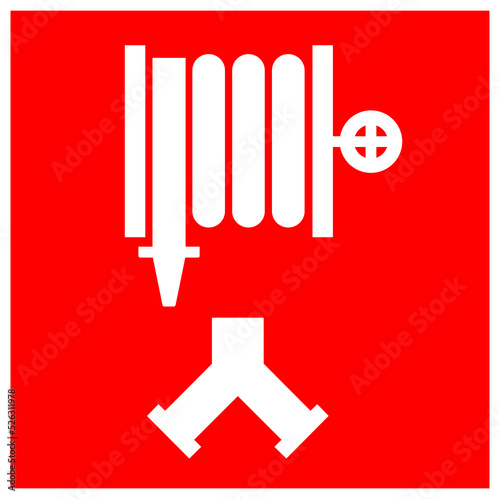 Fire Hose Reel Symbol Sign, Vector Illustration, Isolate On White Background Label. EPS10
