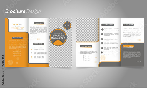 modern trifold brochure cover. Graphic design layout with geometric graphic elements