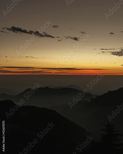 Winter Line during sunset in Mussoorie
