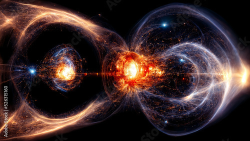 The quantum realm, quantum particles, quantum computing, galaxy-like. Generative AI
