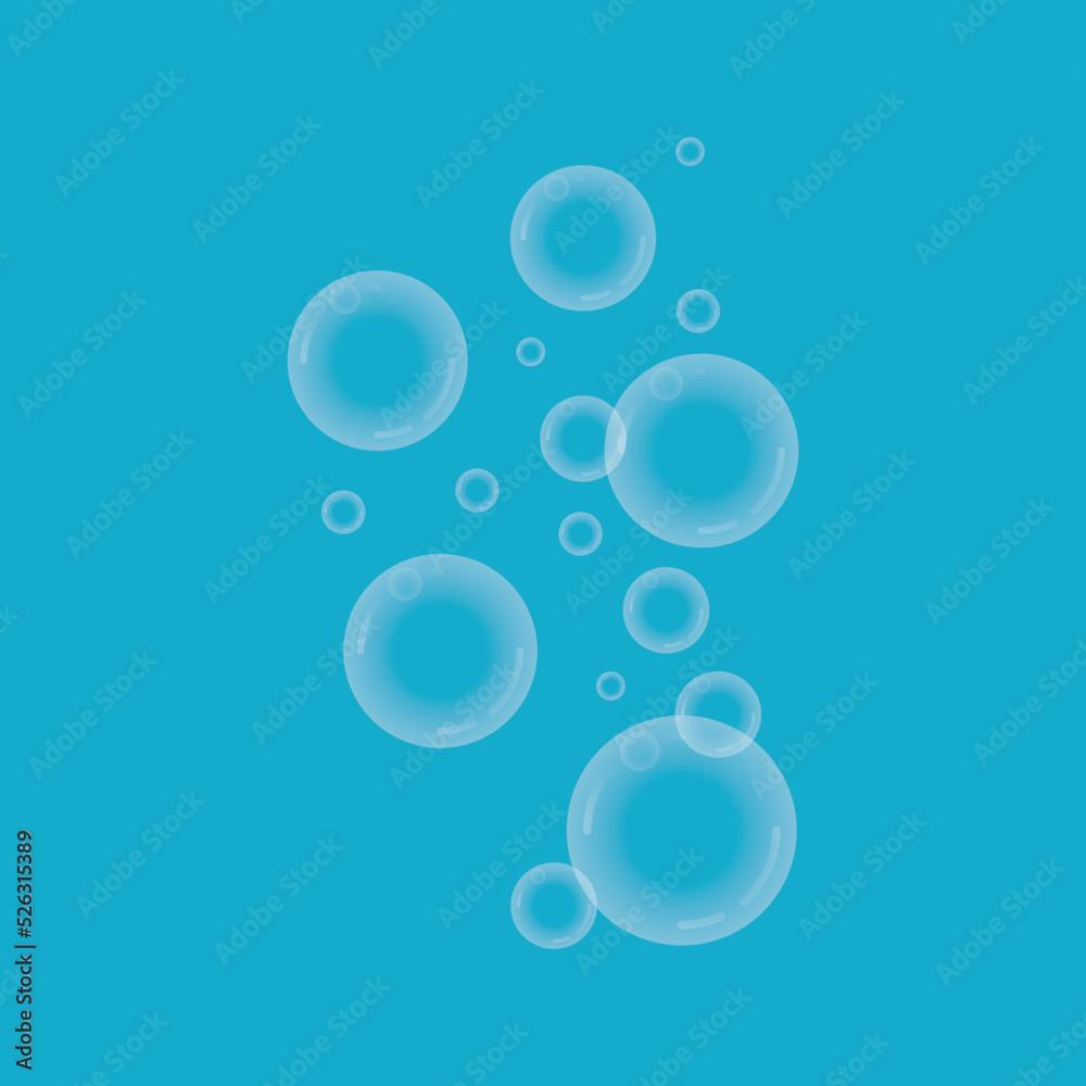 Natural realistic bubble design template Natural realistic bubble design template