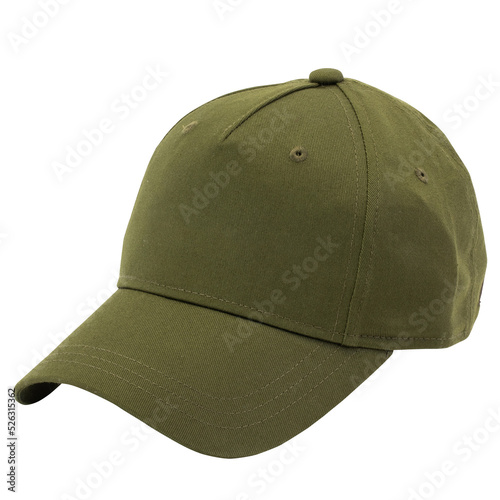 Khaki baseball cap isolated on white background. Mockup green baseball cap for design.
Green hat.
