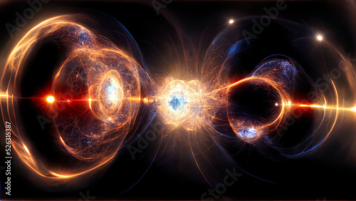 The quantum realm, quantum particles, quantum computing, galaxy-like. Generative AI