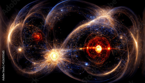 The quantum realm, quantum particles, quantum computing, galaxy-like. Generative AI