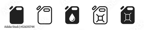 Canister icon. Gasoline canister. Fuel can collection. Vector isolated illustration.