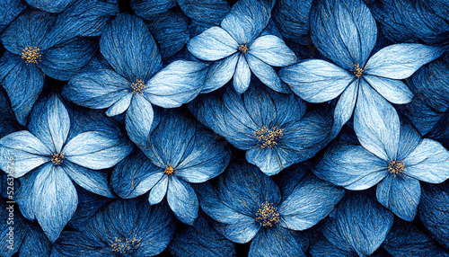 Pattern of blue flowers