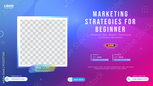 Marketing business online webinar banner template