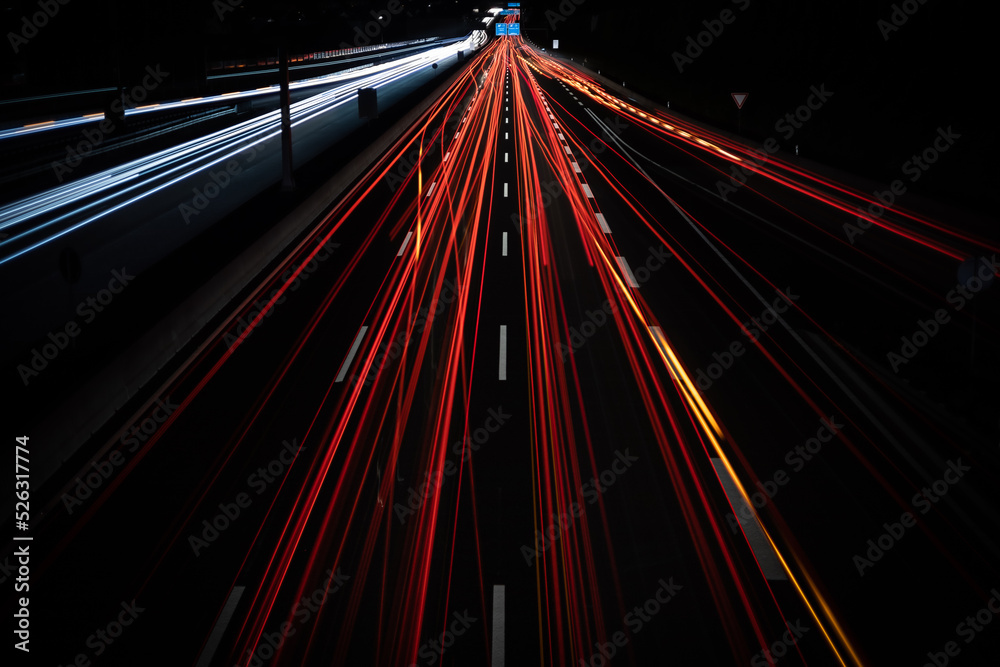 light trails on the highway