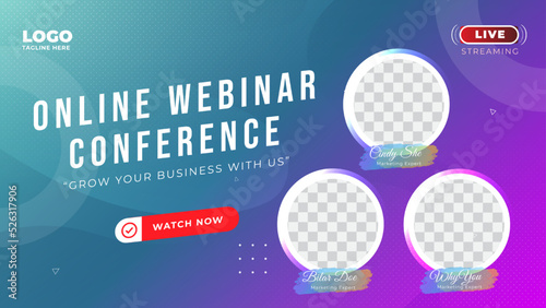 Video thumbnail template of online webinar conference