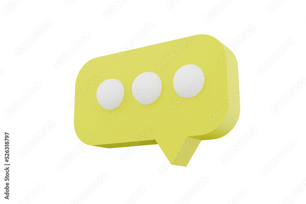 3d png image of yellow speech bubble. 3d png image of yellow speech bubble.