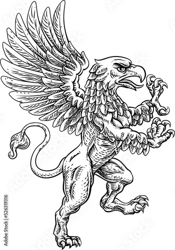 Griffon Rampant Gryphon Coat Of Arms Crest Mascot photo
