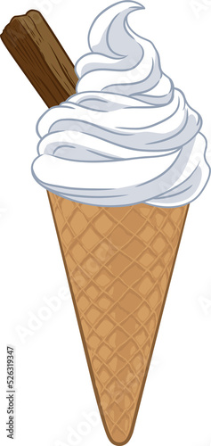 Ice Cream Cone Cartoon Illu...