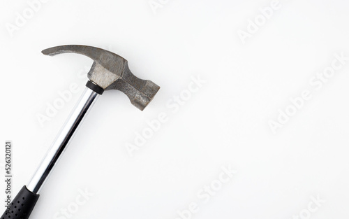 Iron hammer isolated on a white background close up. Craft. Tool. Repair