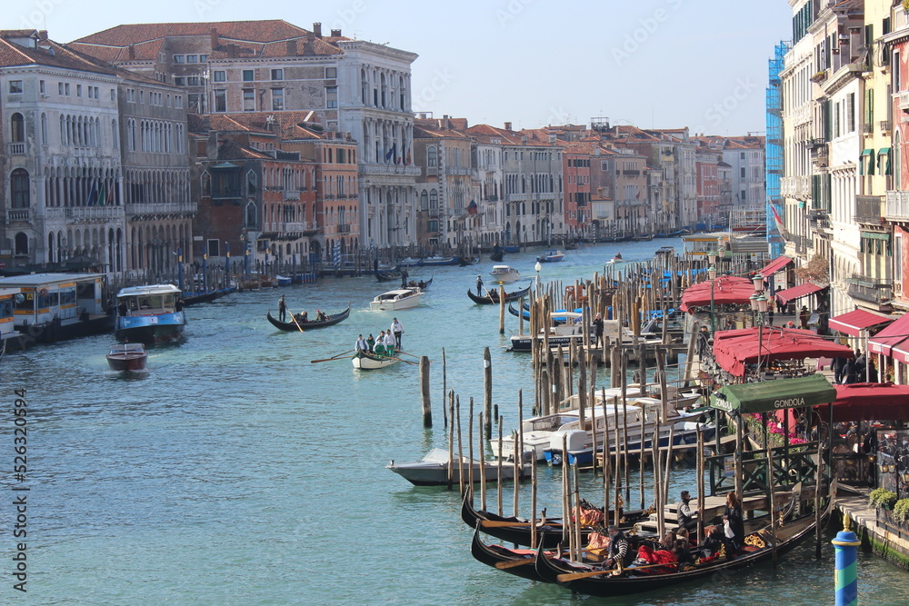 Waterfront in Venice with Venetian architecture