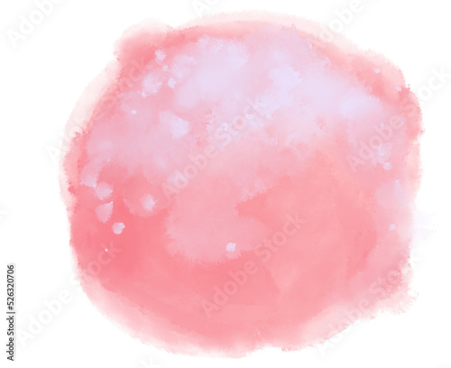 Watercolor paint circle background with white ink spot hilight element