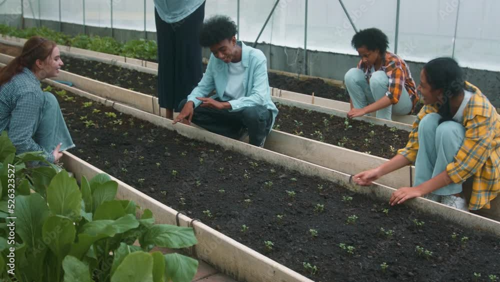 Group students and teacher learning agriculture technology in smart ...