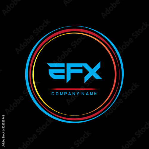 EFX letter. EFX design. EFX creative design. EFX letter logo with circle photo