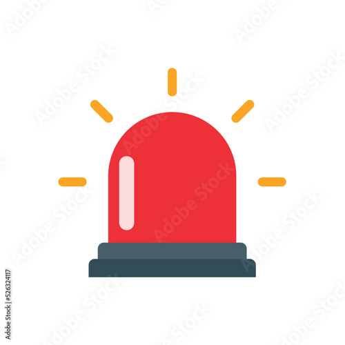Emergency siren icon. Hazard warning light, ambulance route alarm