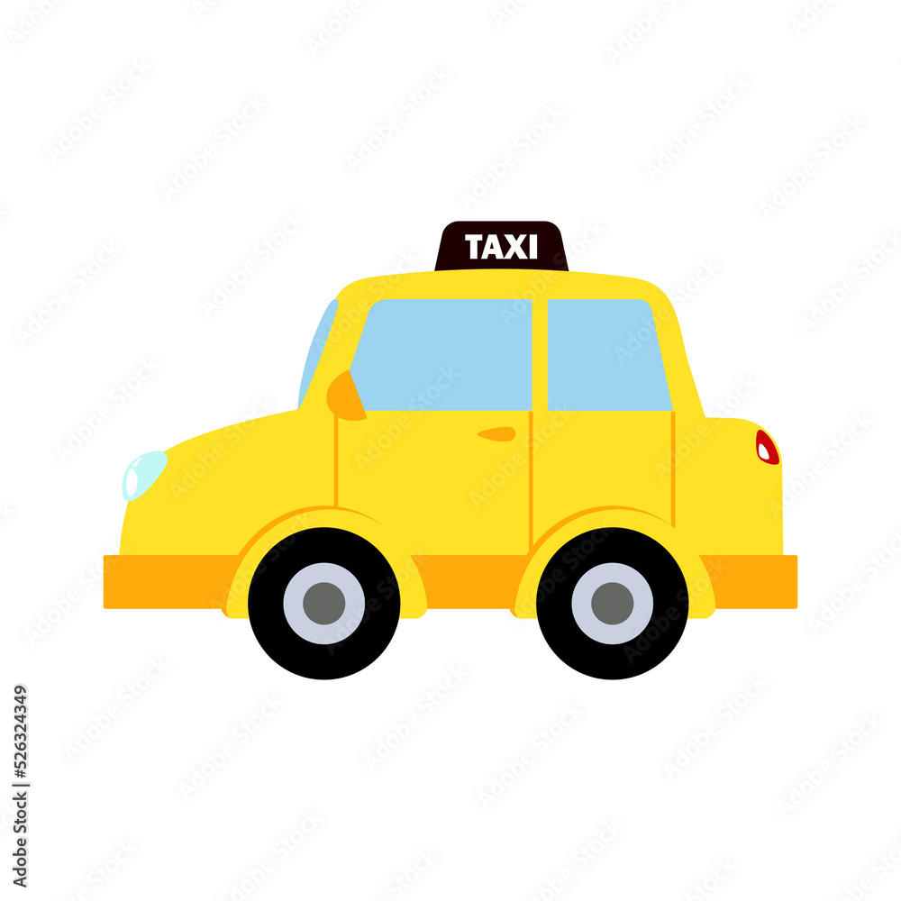 Police car, police patrol car, taxi, bus, ambulance, cargo truck, farm car, vector illustration icon.