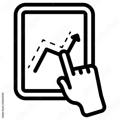 statistic report on computer tablet icon
