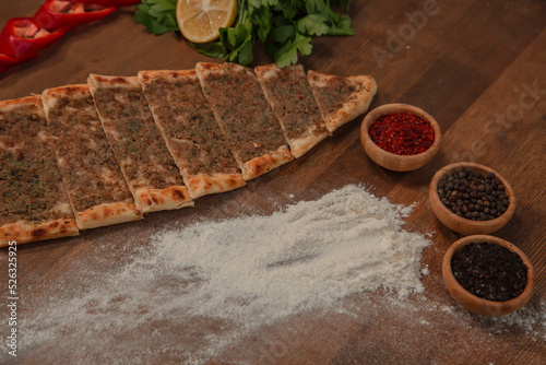 Pita with minced meat turkish style wooden background and products stock photo
Appetizer, Asia, Bread, Breakfast, Cheese