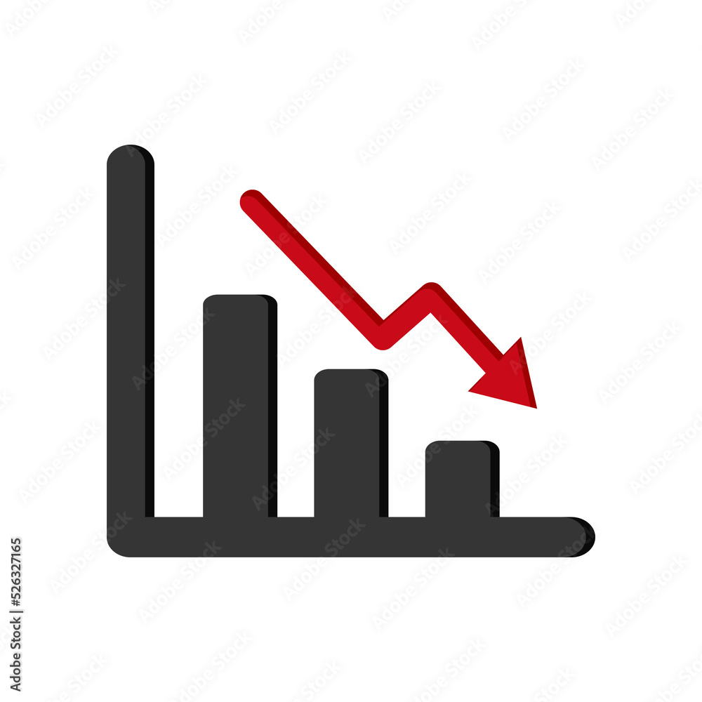 Graph of unsuccessful investments. Icons - vector Graph of unsuccessful investments. Icons - vector