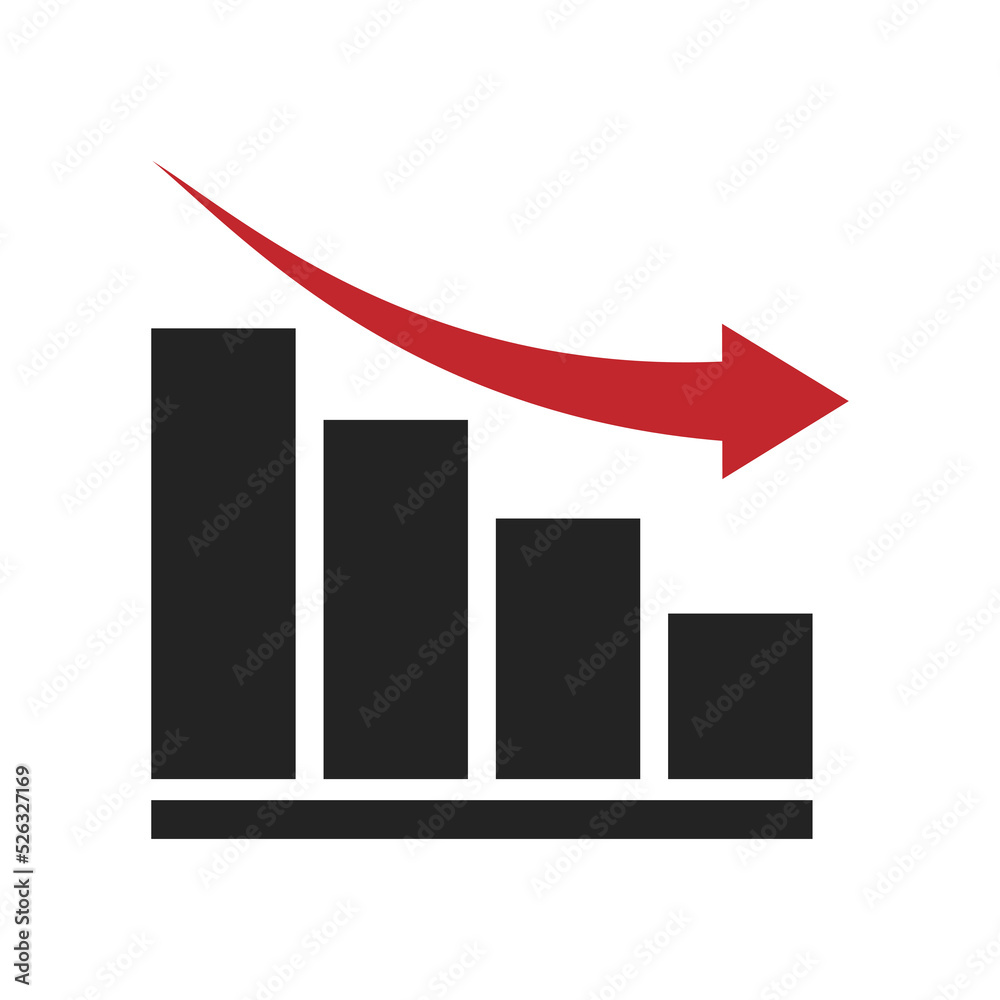 Graph of unsuccessful investments. Icons - vector Graph of unsuccessful investments. Icons - vector