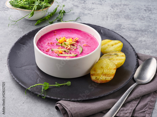 Cold beet soup with kefir