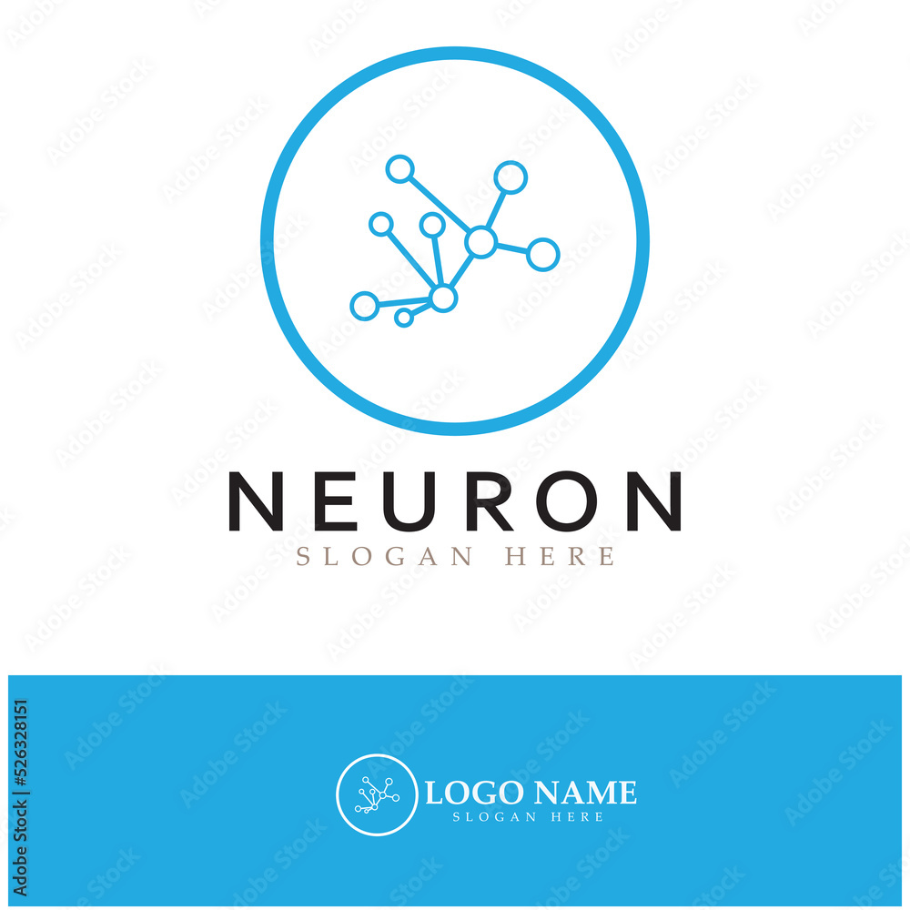 Neuron logo or nerve cell logo design,molecule logo illustration template icon with vector concept Neuron logo or nerve cell logo design,molecule logo illustration template icon with vector concept