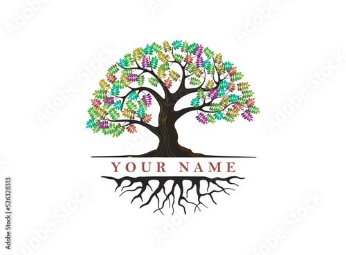 beautiful colorful tree vector. useful for logo design template and decorations
