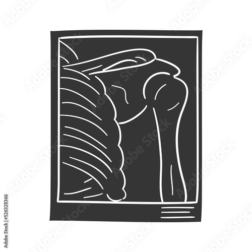 X Ray Icon Silhouette Illustration. Bone Vector Graphic Pictogram Symbol Clip Art. Doodle Sketch Black Sign.