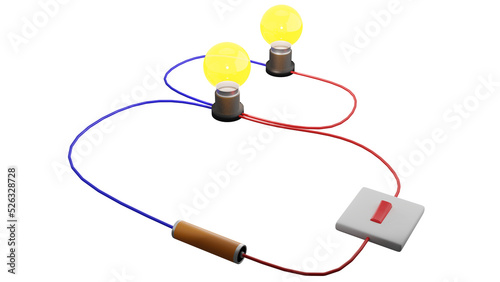 Картината върху платно A parallel circuit in 3D illustration