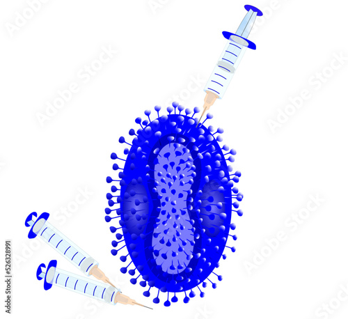 monkeypox vaccination, vektor illustration, grafik, affenpocken