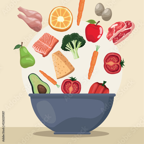 bowl with healthy food